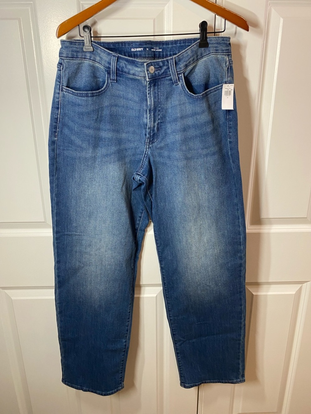 Old Navy High-Rise Wow Loose Blue Straight-Leg Jeans